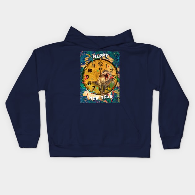 Jurassic New Year's Eve Kids Hoodie by PrivateVices